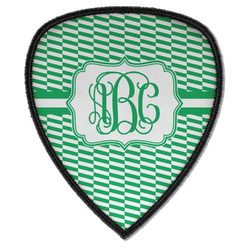 Zig Zag Iron on Shield Patch A w/ Monogram