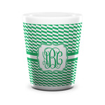 Zig Zag Ceramic Shot Glass - 1.5 oz - White - Single (Personalized)