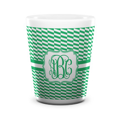 Zig Zag Ceramic Shot Glass - 1.5 oz - White - Set of 4 (Personalized)