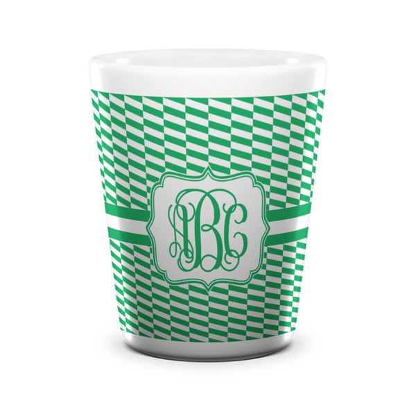 Custom Zig Zag Ceramic Shot Glass - 1.5 oz - White - Single (Personalized)
