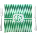 Zig Zag Glass Square Lunch / Dinner Plate 9.5" (Personalized)