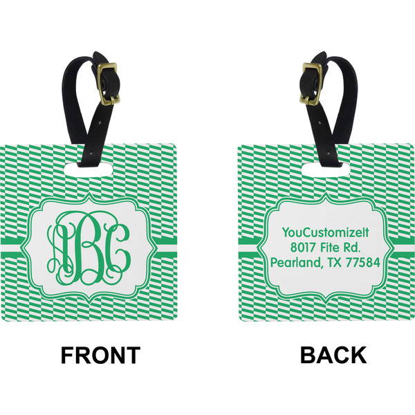 Zig Zag Square Luggage Tag (Front + Back)