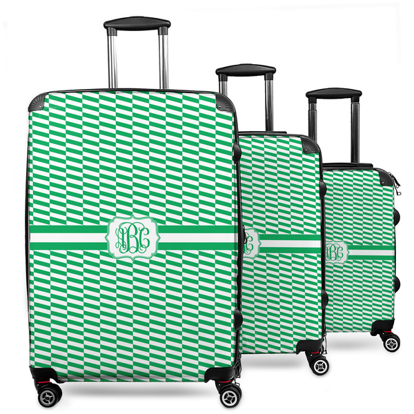 Custom Zig Zag 3 Piece Luggage Set - 20" Carry On, 24" Medium Checked, 28" Large Checked (Personalized)
