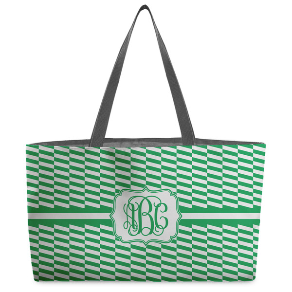 Custom Zig Zag Beach Totes Bag - w/ Black Handles (Personalized)