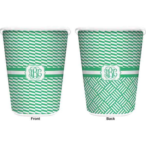 Zig Zag Trash Can White - Front and Back - Apvl