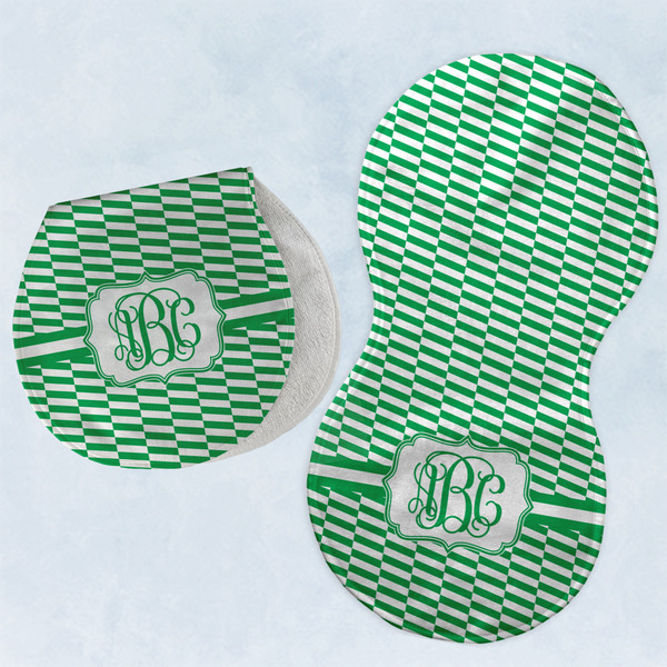 Custom Zig Zag Burp Pads - Velour - Set of 2 w/ Monogram