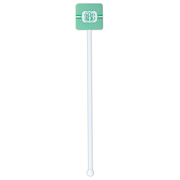 Zig Zag White Plastic Stir Stick - Double Sided - Square - Single Stick