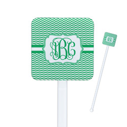 Zig Zag Square Plastic Stir Sticks (Personalized)