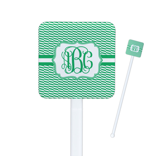 Custom Zig Zag Square Plastic Stir Sticks (Personalized)
