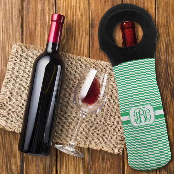Zig Zag Wine Tote Bag - FLATLAY