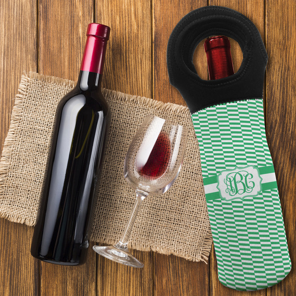 Zig Zag Wine Tote Bag - FLATLAY