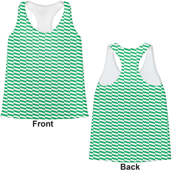 Zig Zag Womens Racerback Tank Tops - Medium - Front and Back