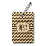 Zig Zag Wood Luggage Tag - Rectangle (Personalized)