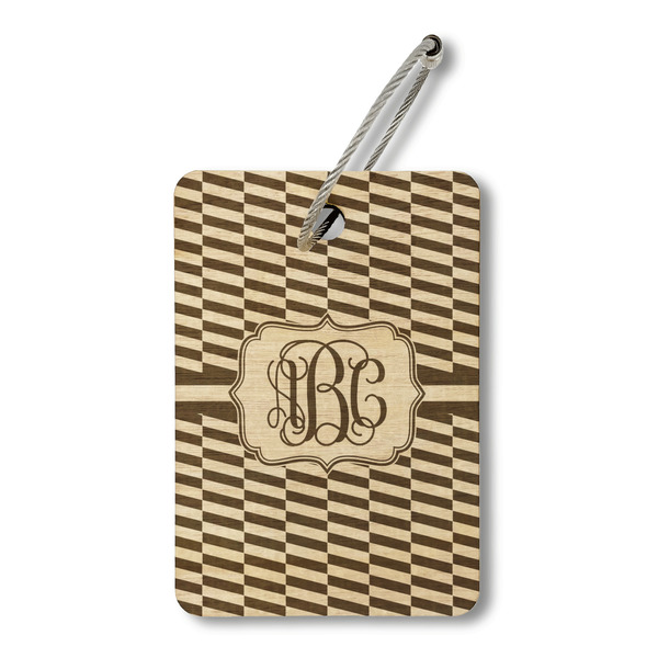 Custom Zig Zag Wood Luggage Tag - Rectangle (Personalized)