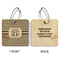 Zig Zag Wood Luggage Tags - Square - Approval