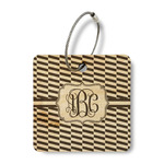 Zig Zag Wood Luggage Tag - Square (Personalized)