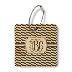 Zig Zag Wood Luggage Tag - Square (Personalized)