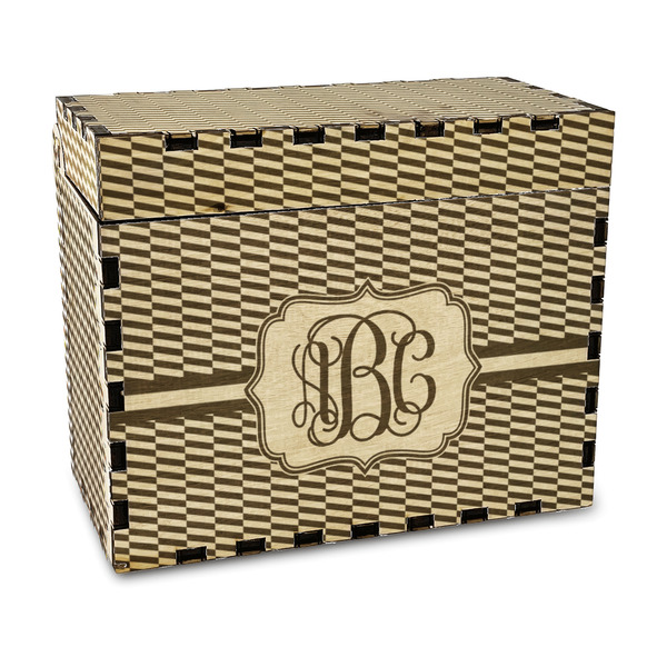 Custom Zig Zag Wood Recipe Box - Laser Engraved (Personalized)