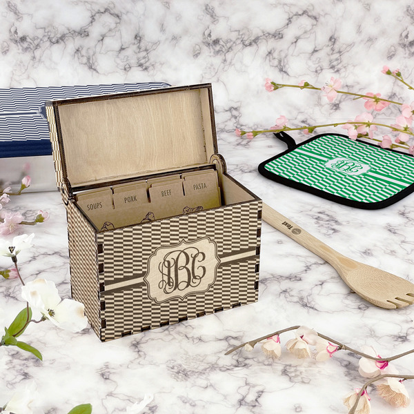 Zig Zag Wood Recipe Boxes - Lifestyle