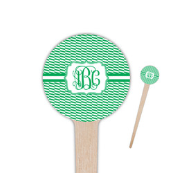 Zig Zag 4" Round Wooden Food Picks - Double Sided (Personalized)