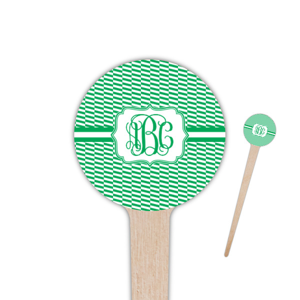 Custom Zig Zag 4" Round Wooden Food Picks - Double Sided (Personalized)