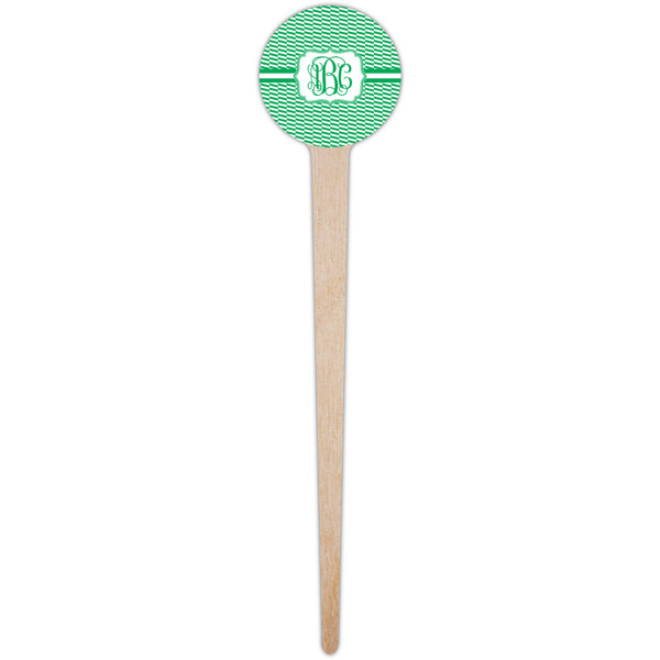 Zig Zag Wooden 4" Food Pick - Round - Single Pick
