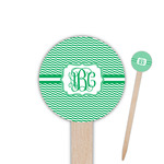 Zig Zag 6" Round Wooden Food Picks - Single Sided (Personalized)