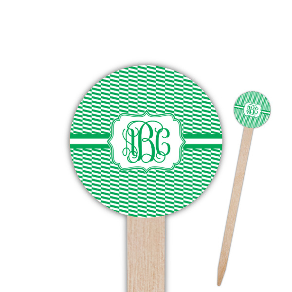 Custom Zig Zag 6" Round Wooden Food Picks - Single Sided (Personalized)
