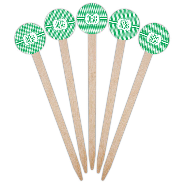 Zig Zag Wooden 6" Food Pick - Round - Fan View