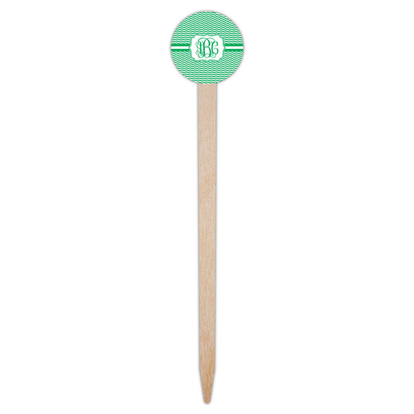 Zig Zag Wooden 6" Food Pick - Round - Single Pick