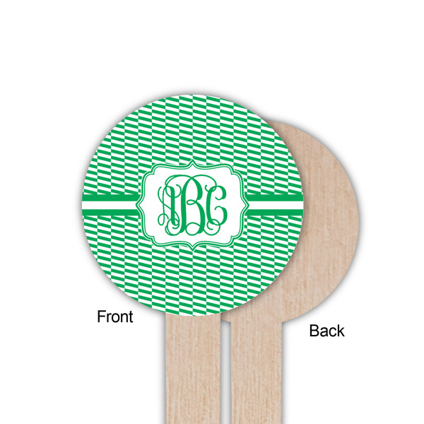 Zig Zag Wooden 6" Food Pick - Round - Single Sided - Front & Back