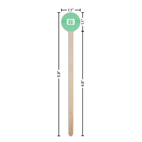 Zig Zag Wooden 6" Stir Stick - Round - Dimensions