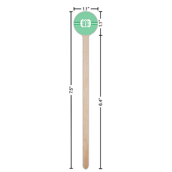 Zig Zag Wooden 7.5" Stir Stick - Round - Dimensions