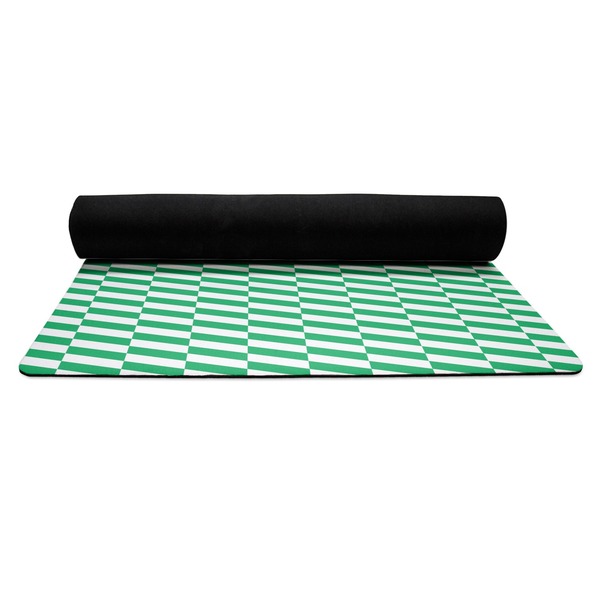 Zig Zag Yoga Mat Rolled up Black Rubber Backing