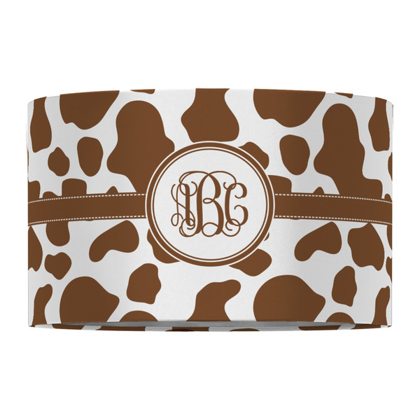 Cow Print 12" Drum Lampshade - FRONT (Fabric)