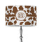 Cow Print 12" Drum Lampshade - ON STAND (Poly Film)