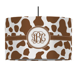 Cow Print 12" Drum Pendant Lamp - Fabric (Personalized)