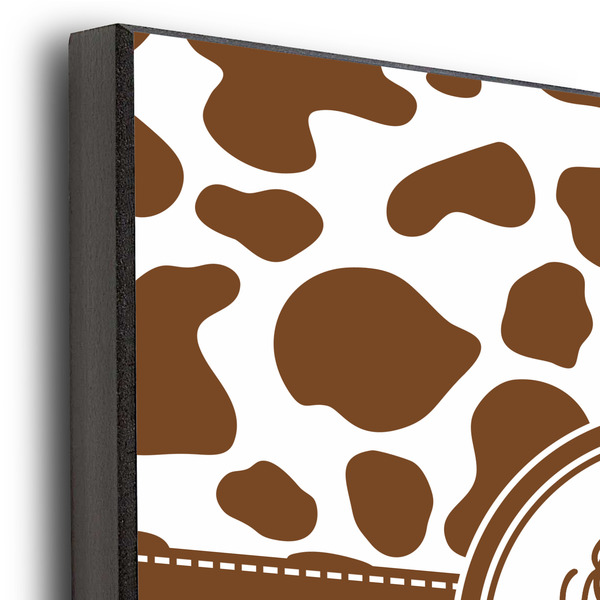 Cow Print 12x12 Wood Print - Closeup