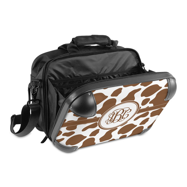 Cow Print 15" Hard Shell Briefcase - Open