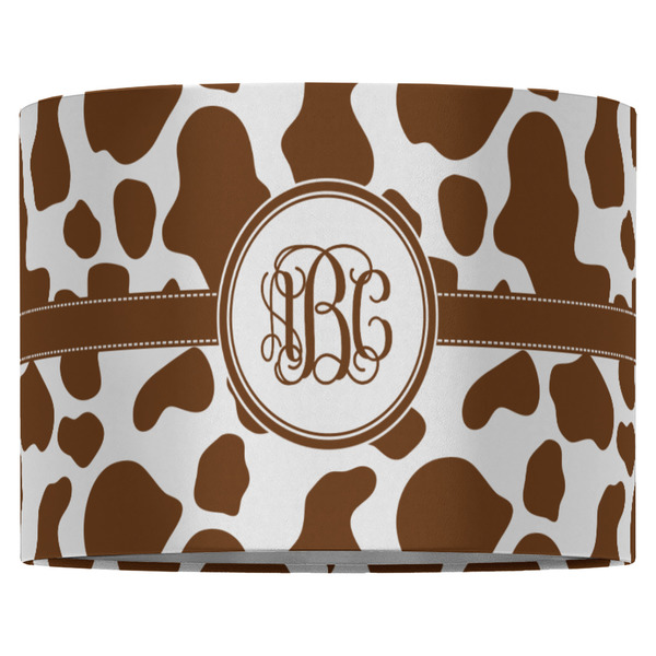 Cow Print 16" Drum Lampshade - FRONT (Fabric)