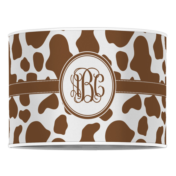 Cow Print 16" Drum Lampshade - FRONT (Poly Film)