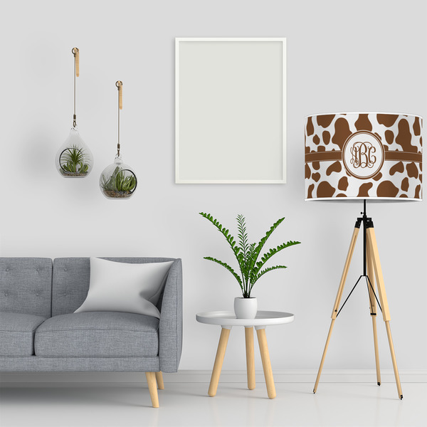 Cow Print 16" Drum Lampshade - LIFESTYLE