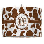Cow Print 16" Drum Pendant Lamp - Fabric (Personalized)