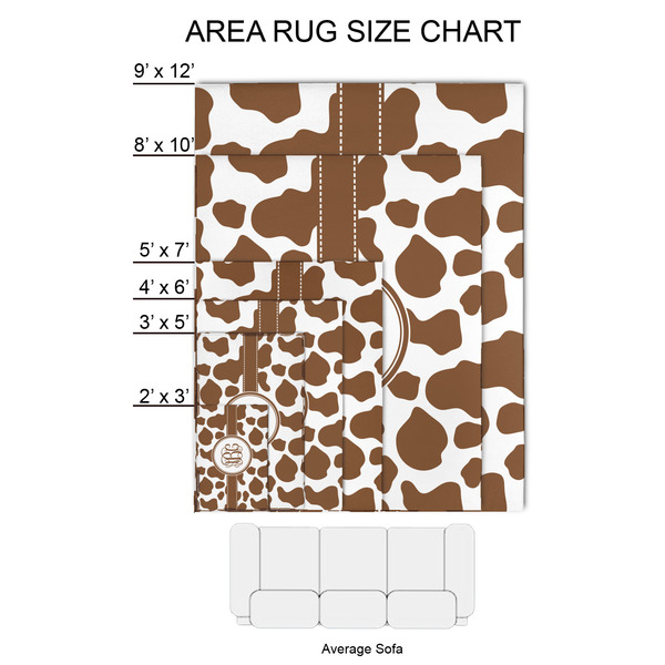 Cow Print 2'x3' Indoor Area Rugs - Size Chart
