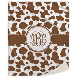Cow Print Sherpa Throw Blanket (Personalized)