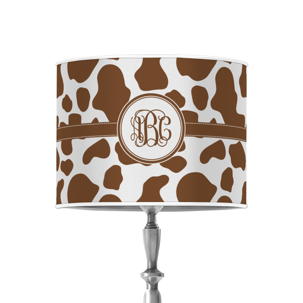 Cow Print 8" Drum Lampshade - ON STAND (Poly Film)