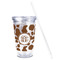 Cow Print Acrylic Tumbler - Full Print - Front straw out