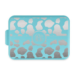 Cow Print Aluminum Baking Pan with Teal Lid (Personalized)