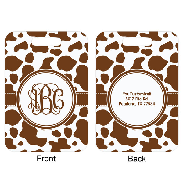 Cow Print Aluminum Luggage Tag (Front + Back)