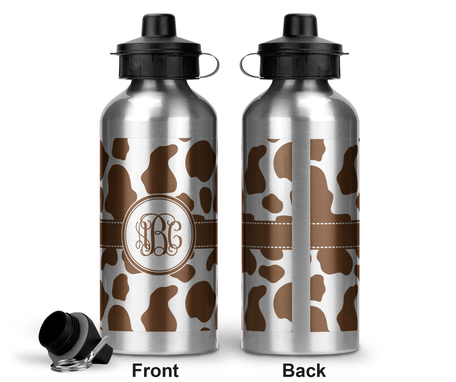 Cow Print Water Bottle Aluminum 20 Oz Personalized YouCustomizeIt